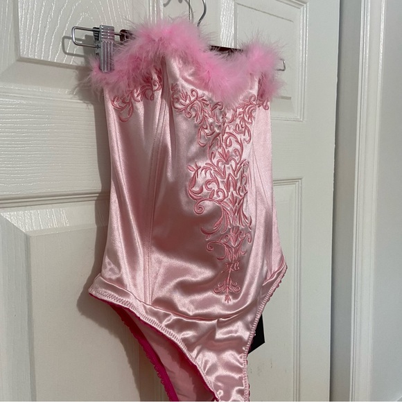 Dolls Kill NWT Legally Blonde Elle Woods Pink Bunny Satin Corset Bustier Large - Picture 4 of 10